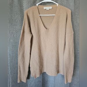Stella McCartney Tan Cashmere & Silk V Neck Sweater Size 40 (US 4) Italian